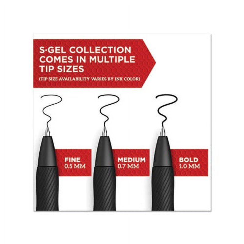 Retractable Gel Pen 0.5mm Fine Black Ink - Dozen, Smooth Writing
