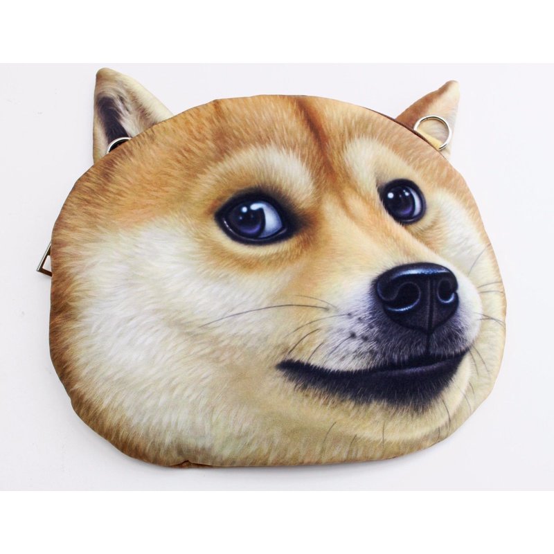 Women's 3D Dog Face Crossbody Bag - Adorable Novelty Purse