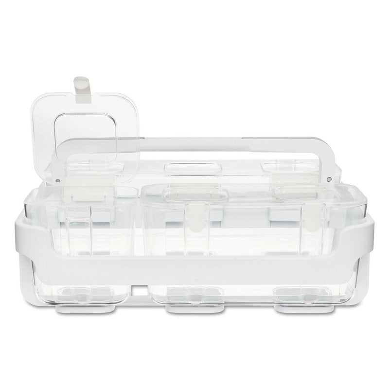 Stackable Caddy Organizer with Removable Plastic Bins - White, 14" x 10.5"