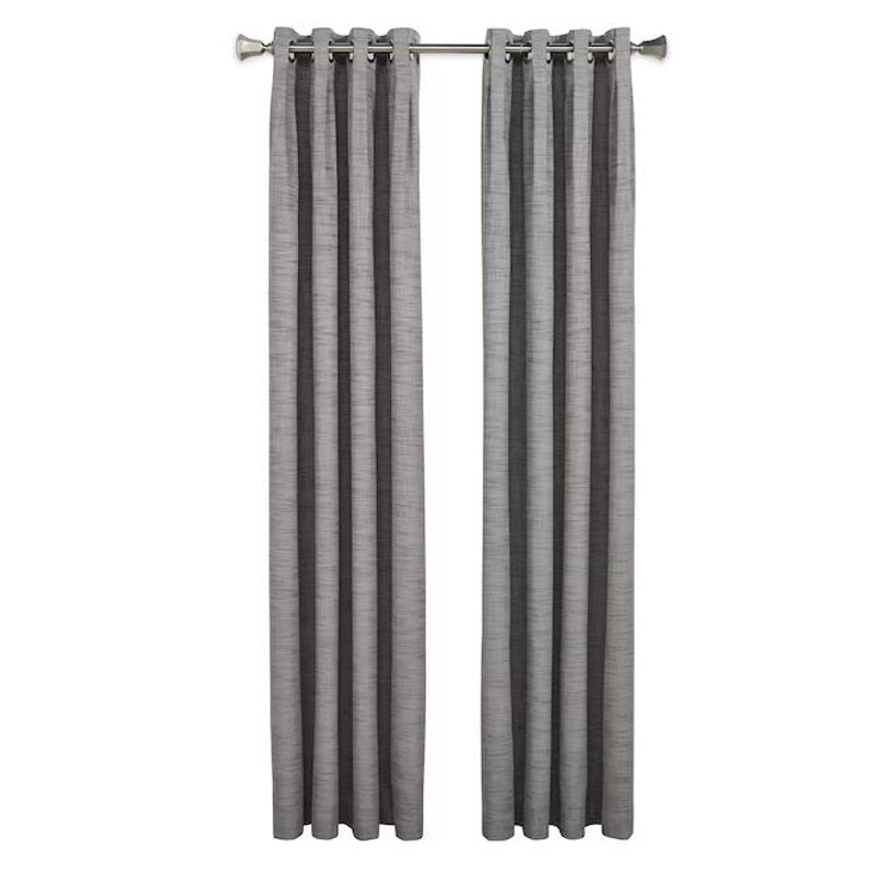 84-Inch Gray Thermal Room Darkening Curtain Panel with Grommets