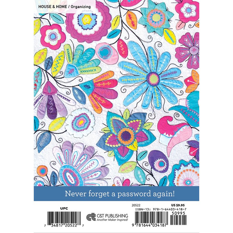 Spiral Password Keeper Organizer with Floral Design - Office & Stationery