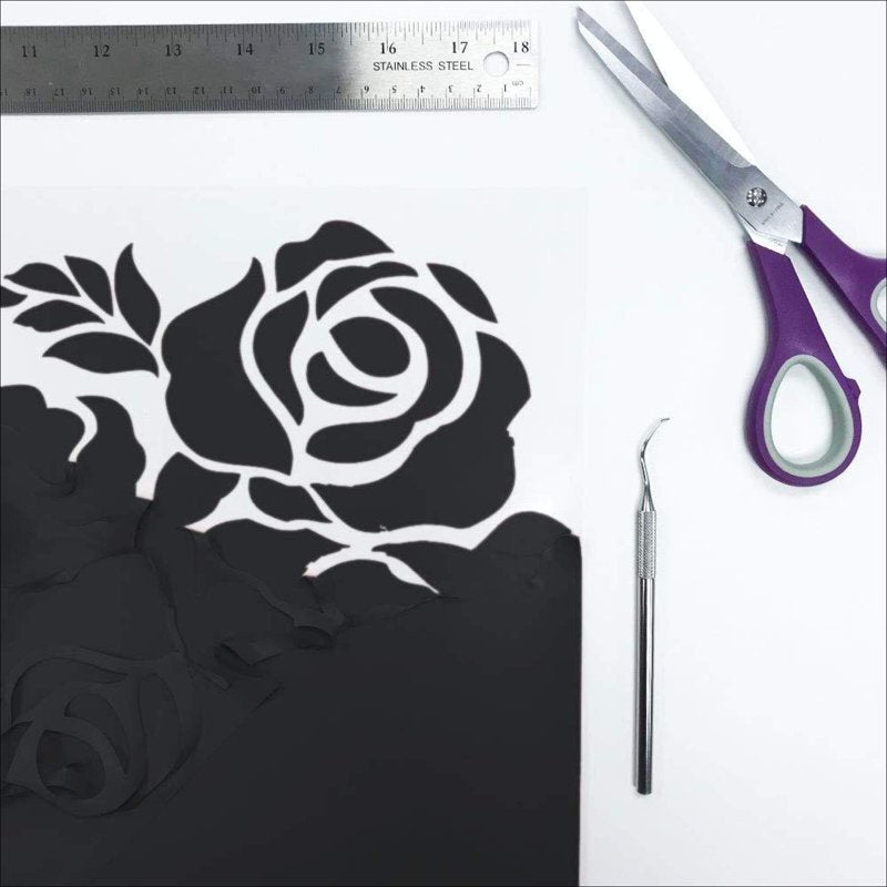 Black Heat Transfer Vinyl Roll 12" x 10 Feet for T-Shirts & Fabric Personalization