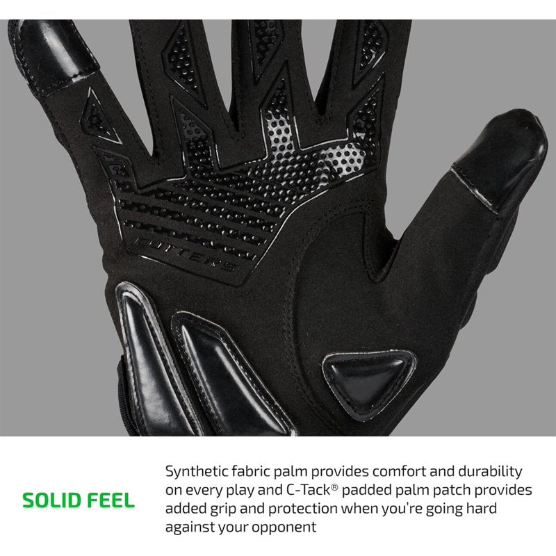 American Football Lineman Gloves Max Protection Padding Grip Support