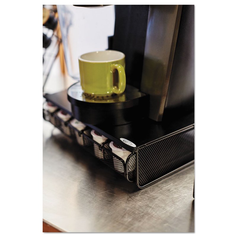 Stackable Black Mesh Drawer Organizer with Removable Dividers - Office & Hospitality Storage