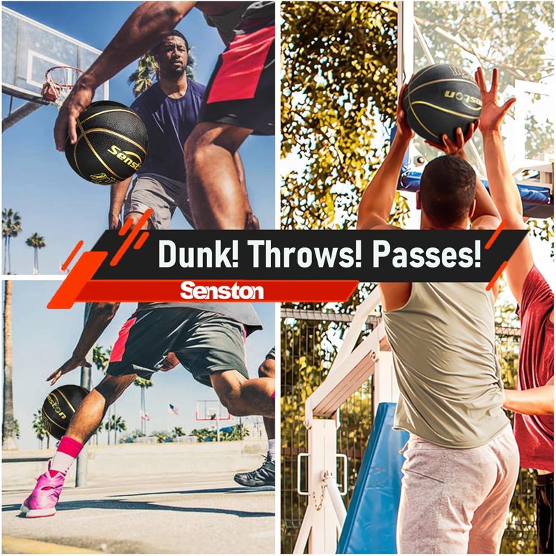 Size 7 Basketball 29.5 Inch with Pump - Indoor Outdoor Play Equipment