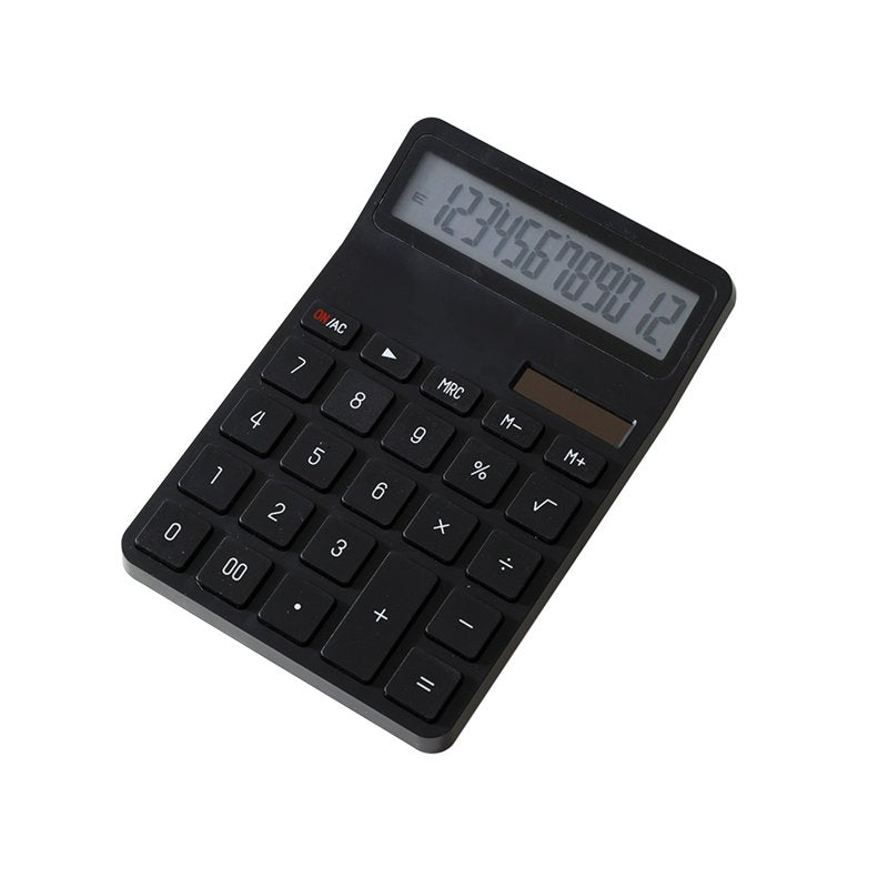 Solar Power Calculator with Battery Backup - Large 12-Digit LCD Office Device