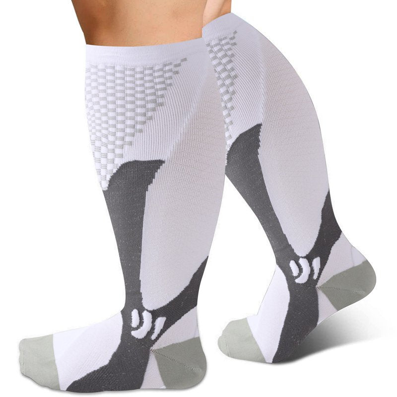 Plus Size Compression Socks for Women Men Wide Calf Support 15-30mmHg Knee High