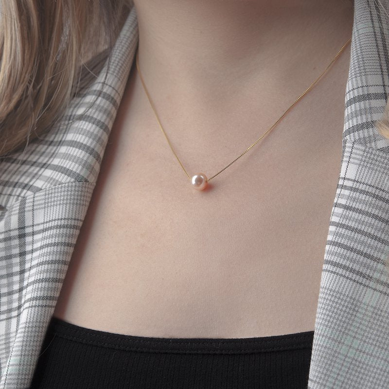 Sterling Silver Pearl Necklace for Soul Sister Gift - Multiple Colors & Chain Options