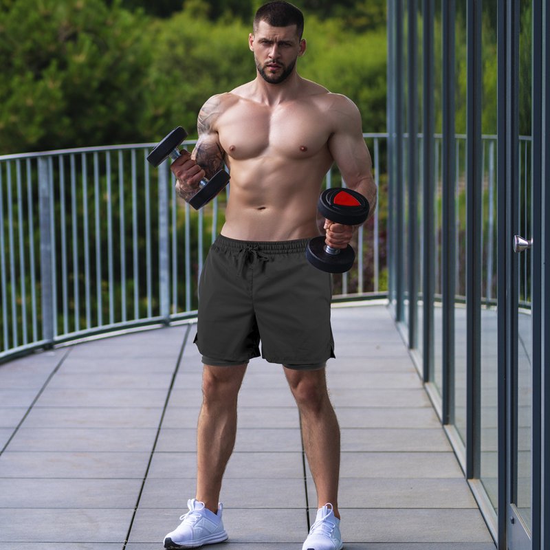 Men's Athletic Shorts with Liner - 7-Inch Inseam, Quick-Dry, Supportive Workout Gear