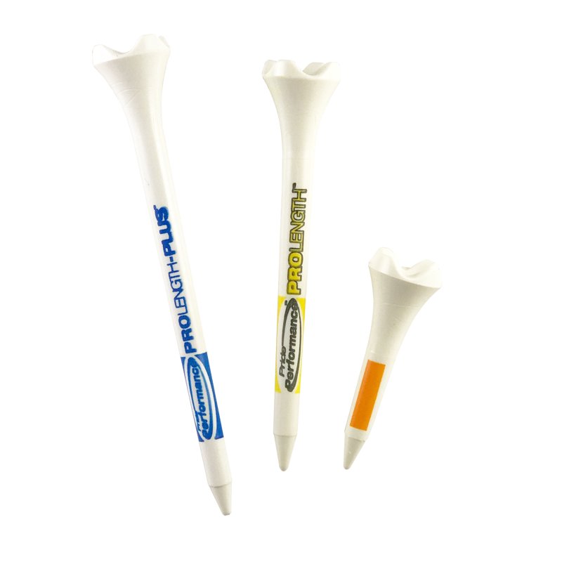 Plastic Golf Tees Combo Pack - 40 Count, Low-Resistance, Durable Performance
