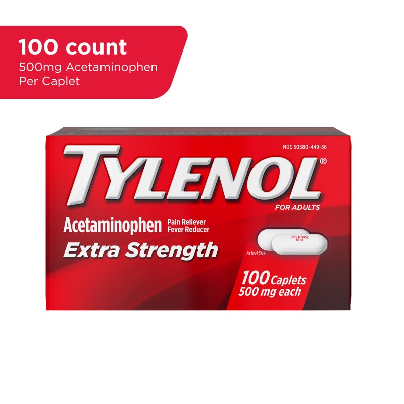 Pain Relief Caplets - Fast, Strong Acetaminophen 500mg, 100+ Variants