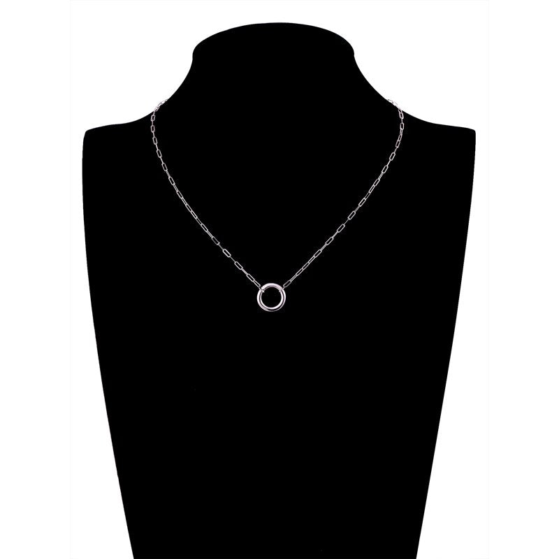 Sterling Silver Paperclip Chain Necklace with Charm Connector - 16 Inch + 2 Inch Extender