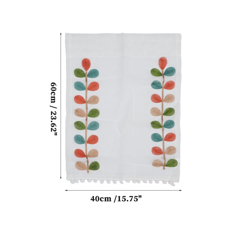 2-Pack Kitchen Short Eyelet Mesh Curtains White - Adjustable Size