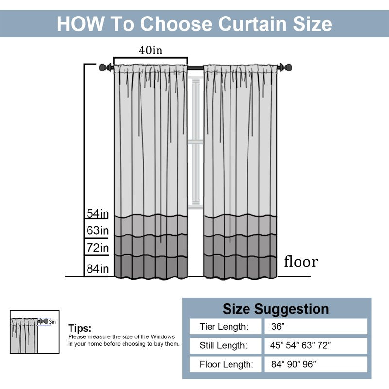White Light Filtering Curtain Drapes for Bedroom - 2 Panels Set, Room Darkening, Privacy, 72 Inch Length