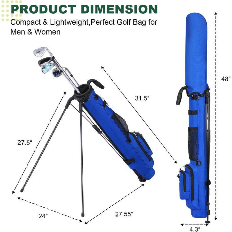 Lightweight Stand Golf Bag for Men and Women – Fits Up to 8 Clubs, Portable with Shoulder Strap