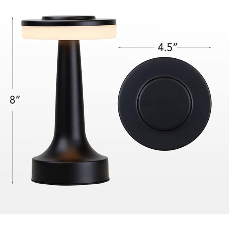 Cordless Rechargeable LED Table Lamp with Touch Dimming - Portable Nightstand Light
