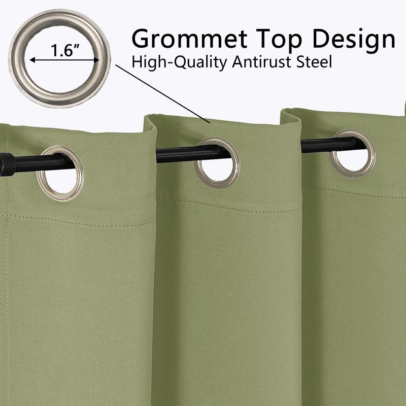Blackout Curtains 2-Pack - Thermal Insulated Grommet Drapes for Bedroom & Sliding Doors