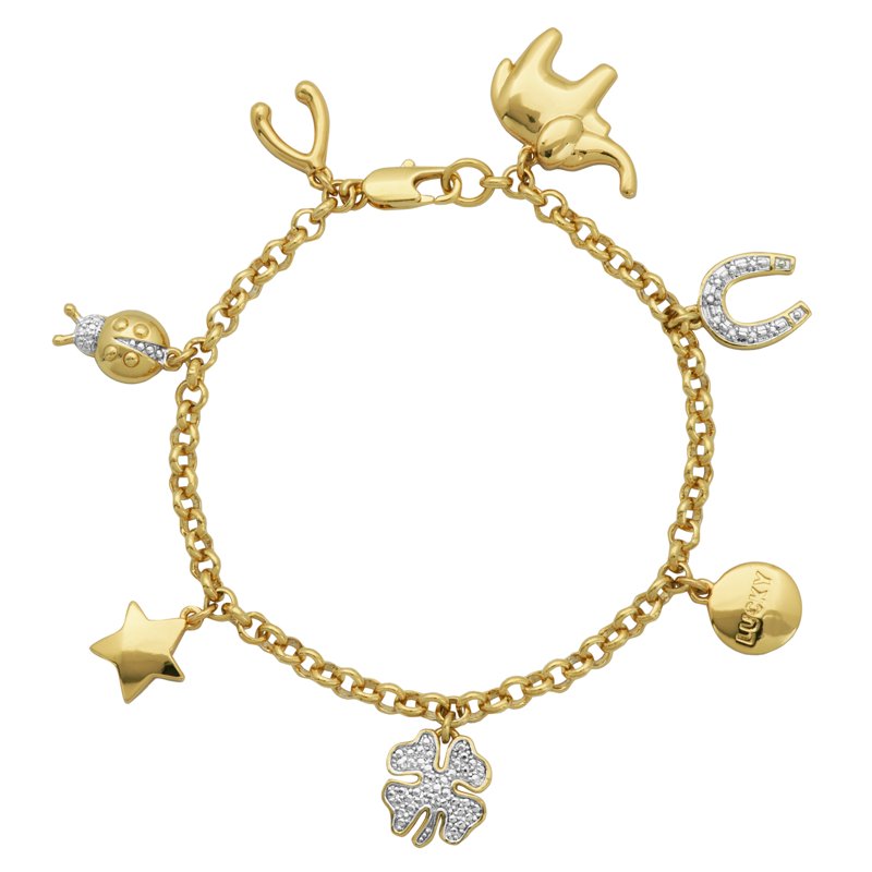 Forever Facets 3-Piece Diamond Accent Gold Bracelets Set for Women