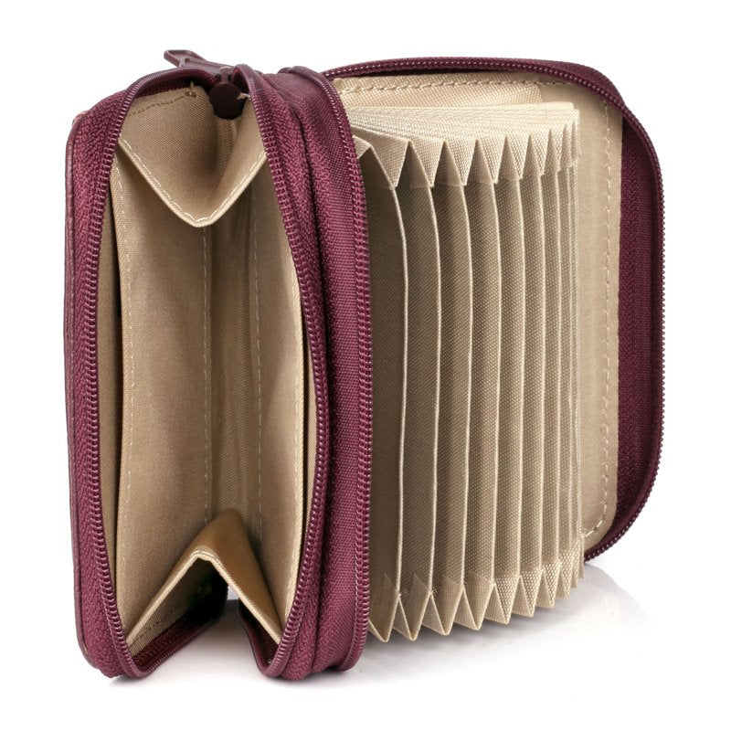 Leather Wallet with Multiple Card Slots and ID Window for Women