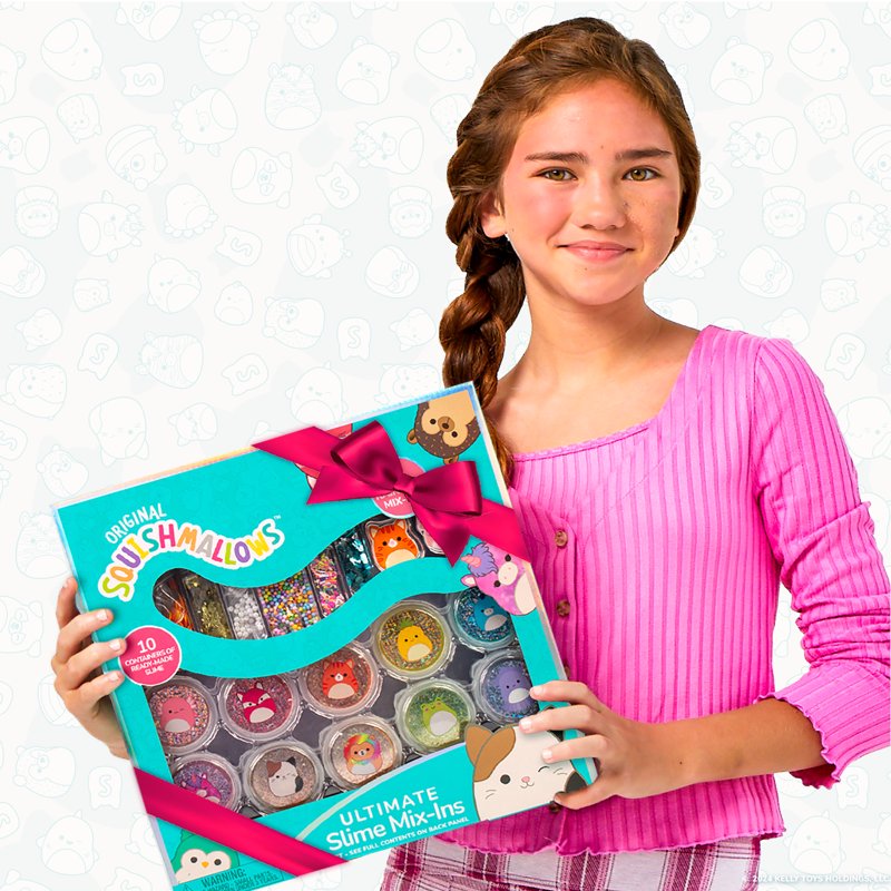 Pre-Made Slime Set with Rainbow Mix-Ins for Kids Ages 6+ - Squishmallows Themed