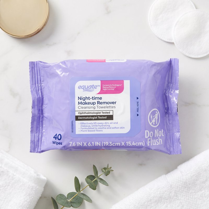 Night-Time Makeup Remover Cleansing Towelettes - 80 Count