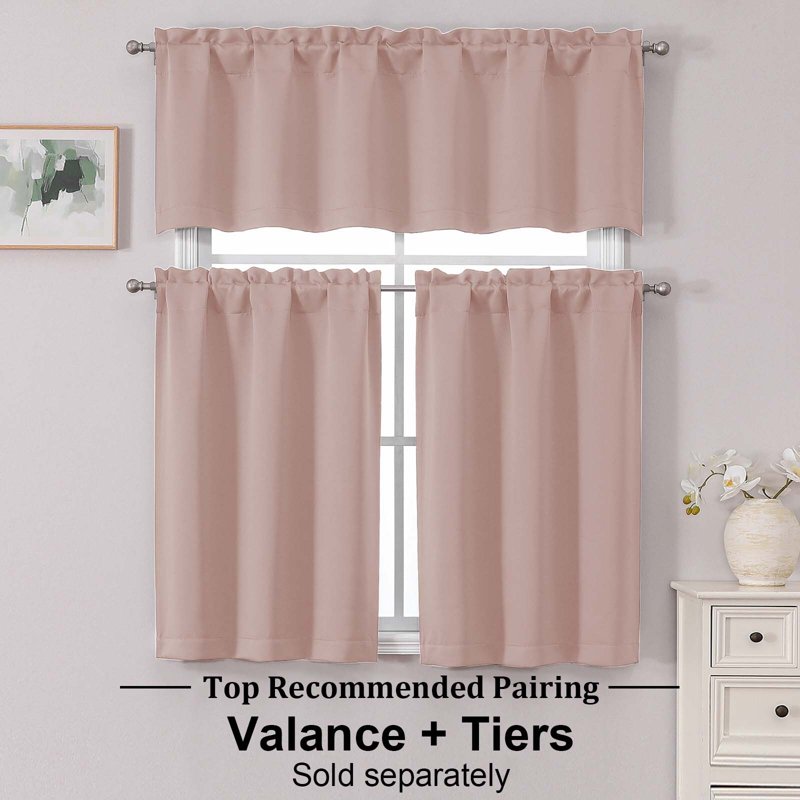 Blackout Window Curtain Panels 30x30 Inches - Room Darkening Drapes for Small Windows, Kitchen, Basement, RV, 2 Pack