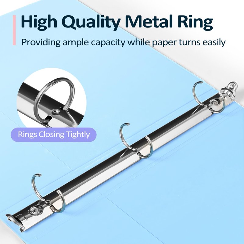 1.5 Inch 3-Ring View Binders Set of 4 for School & Office - Holds 325 Sheets Each