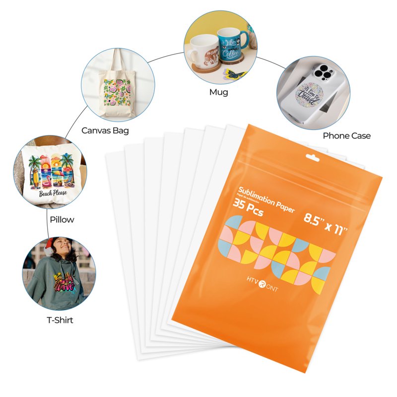 Sublimation Paper 8.5 x 11 Inches - 35 Sheets for Inkjet Printers