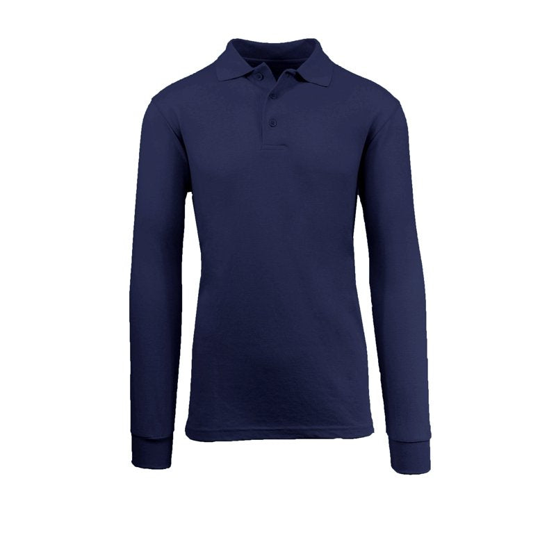 Men's Long Sleeve Polo Shirts - Breathable Cotton Blend, Tailored Fit