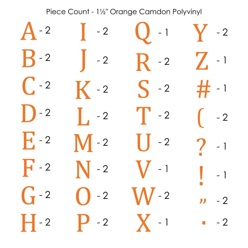 1.5 Inch Iron-On Heat Transfer Poly Letters for Fabric Personalization - Multiple Colors
