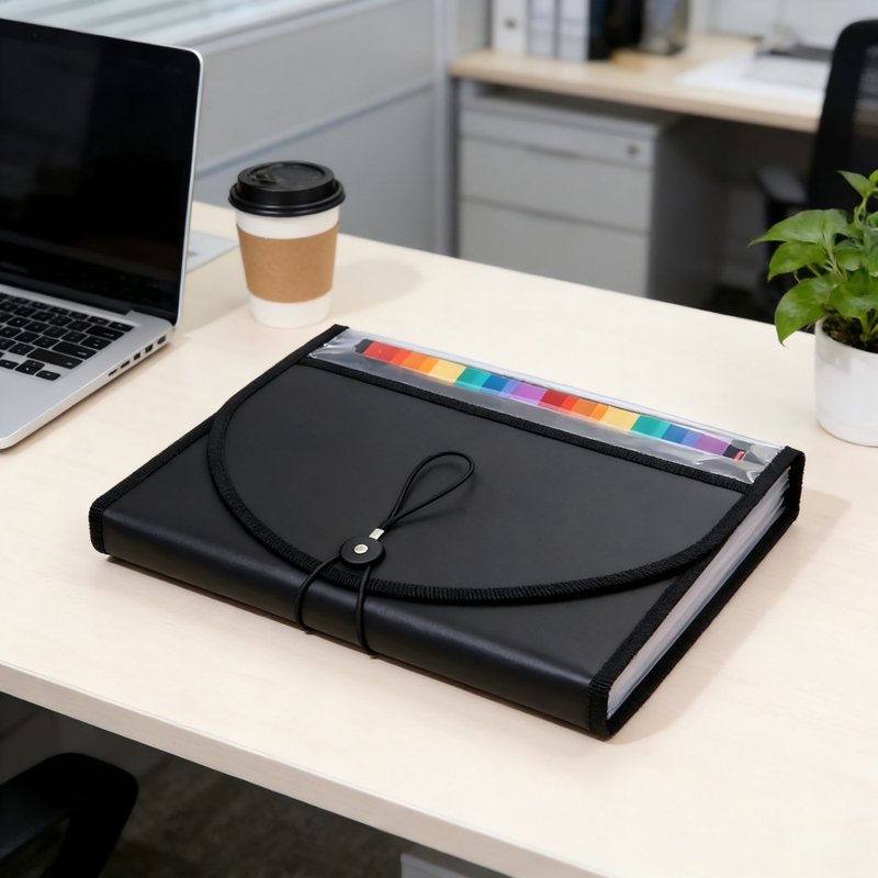 Expandable File Folder Organizer with 13 Color-Coded Pockets, Water-Resistant, Holds 1000 Sheets