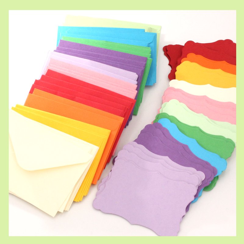 Colorful Mini Envelopes with Blank Note Cards - 100 Pack for Gifts & Celebrations