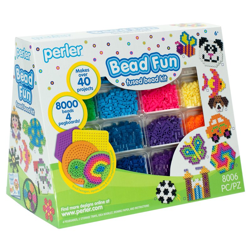 Perler Bead Fused Bead Kit for Kids - 8000 Pieces, 40+ Projects, Ages 6+