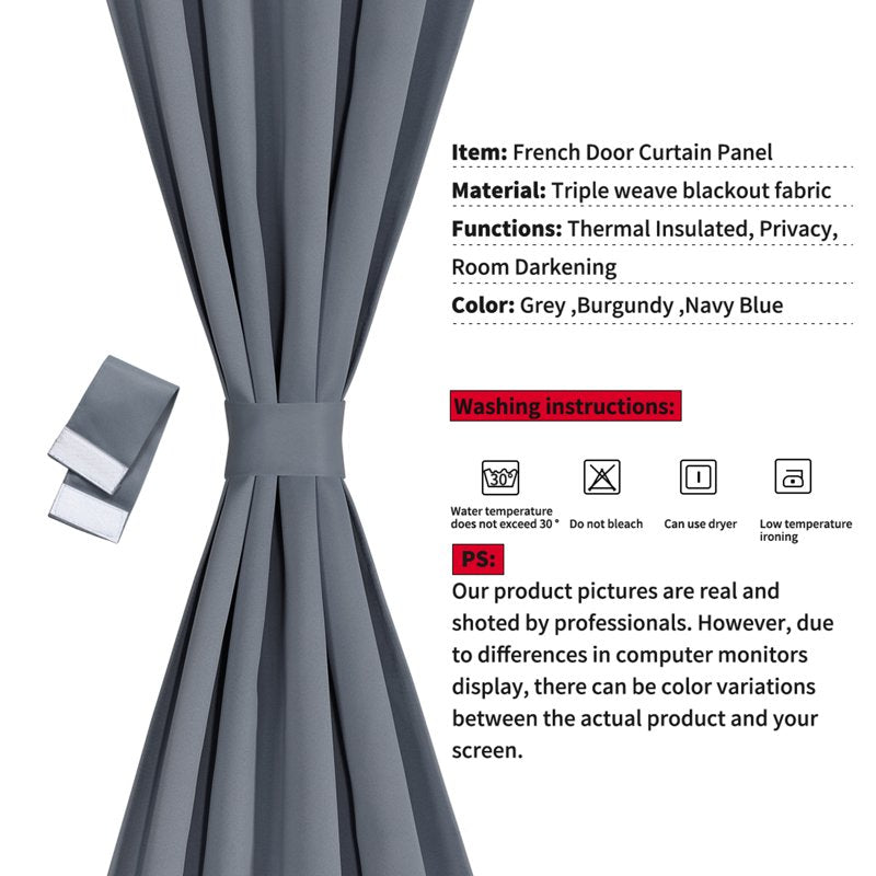 Blackout Curtains for Sliding Doors - Room Darkening Drapes, 2-Pack