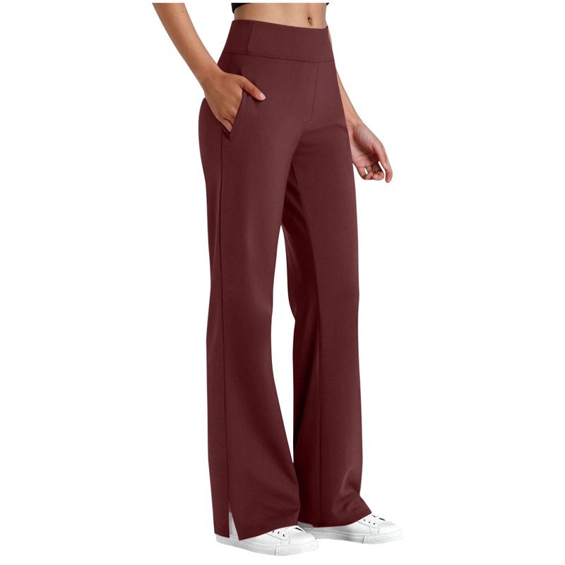 High Waist Flare Yoga Leggings with Pockets - Plus Size Workout Pants