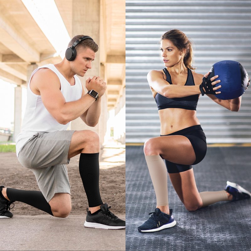 Compression Calf Sleeves for Men & Women - 20-30 mmHg Support Leg Sleeves for Running and Travel