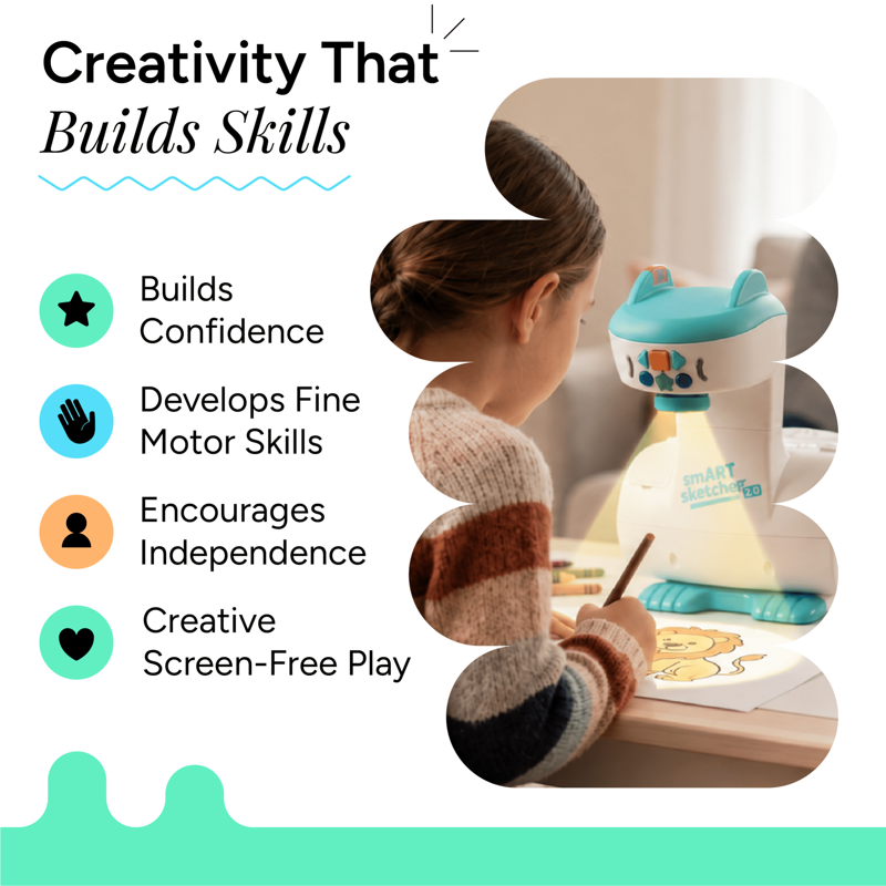Kids Drawing Projector Bundle with Creativity Packs & Framed Paper