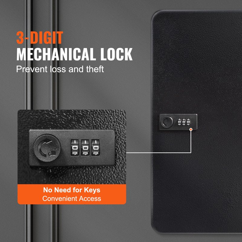 48-Key Cabinet Safe with Combination Lock and Adjustable Racks