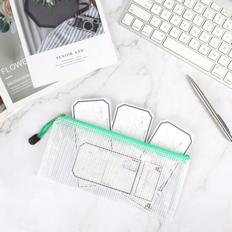 Mesh Zipper Pouch Bags Bulk Set for Organization - Waterproof & Transparent