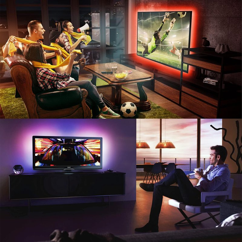 15ft RGB LED TV Backlight Kit for 65-75 Inch Smart TVs and Gaming Rooms