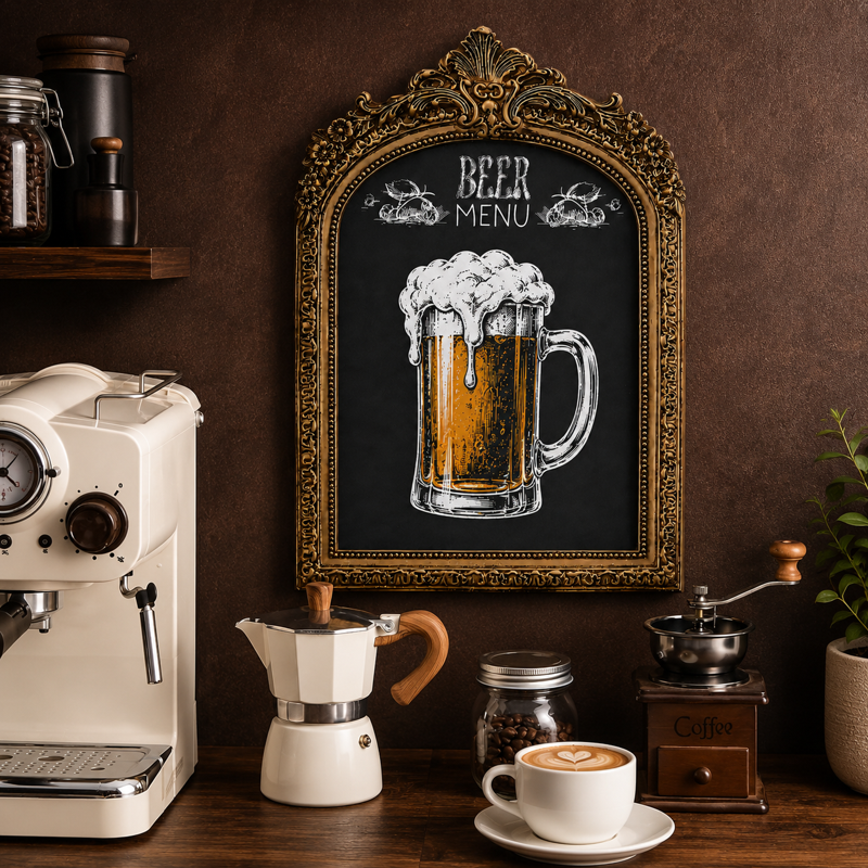 Vintage Gold Frame Tabletop Chalkboard Sign - 7x10 Inch Menu & Event Display