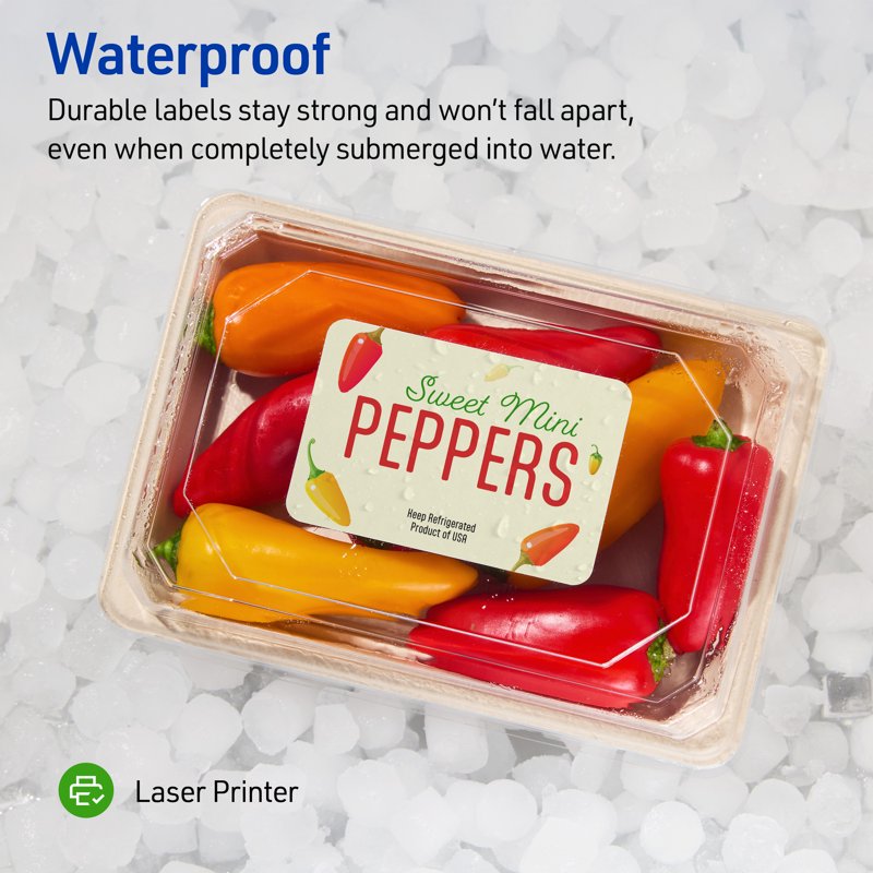 Waterproof Shipping Labels 5.5 x 8.5 Inches White 100 Pack - Durable Laser Printer Labels
