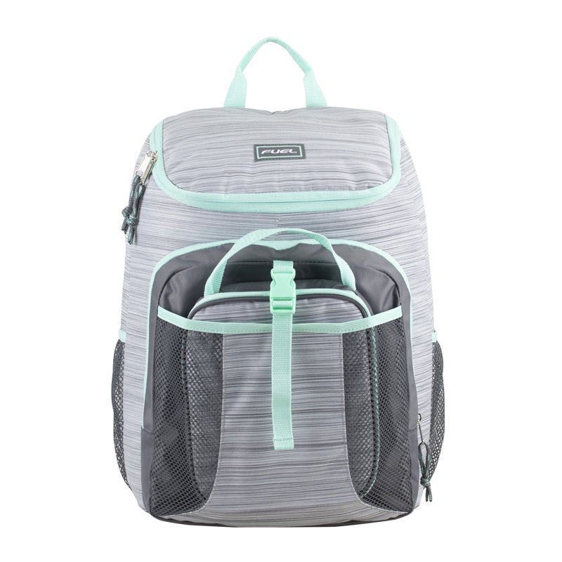 Unisex Top Loading Backpack with Lunch Bag Set - Ash Gray, Durable Polyester