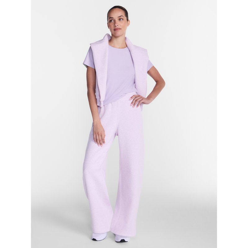 Women's Barrel Leg Fleece Pants with Pockets and Cropped Length