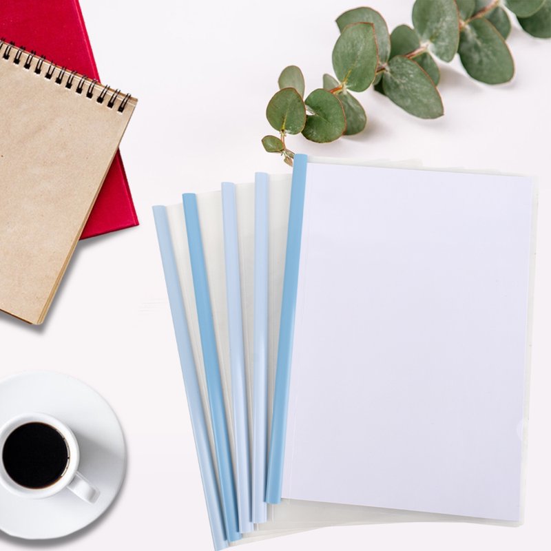 Clear Report Covers with Sliding Bar - 10mm, 75 Sheets Capacity, Gradient Color Pack of 20