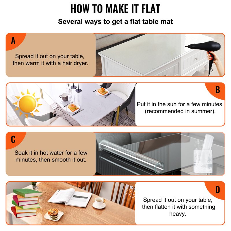 Clear Table Cover Protector 100x45 Inch, 1.5mm Thick PVC, Waterproof & Heat-Resistant