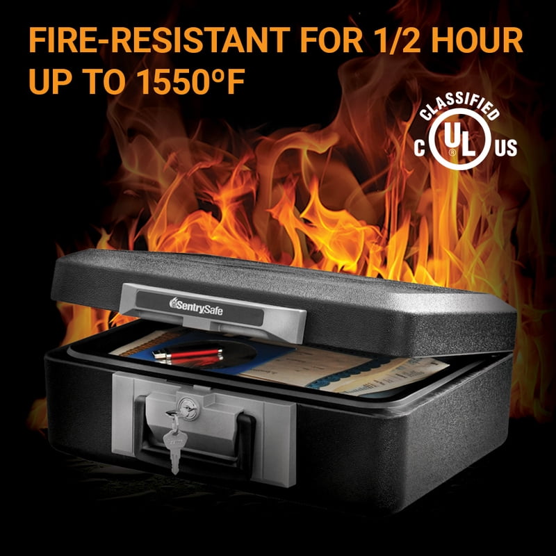 Fire-Resistant Safe with Key Lock 0.25 Cu. Ft. for Documents & Electronics