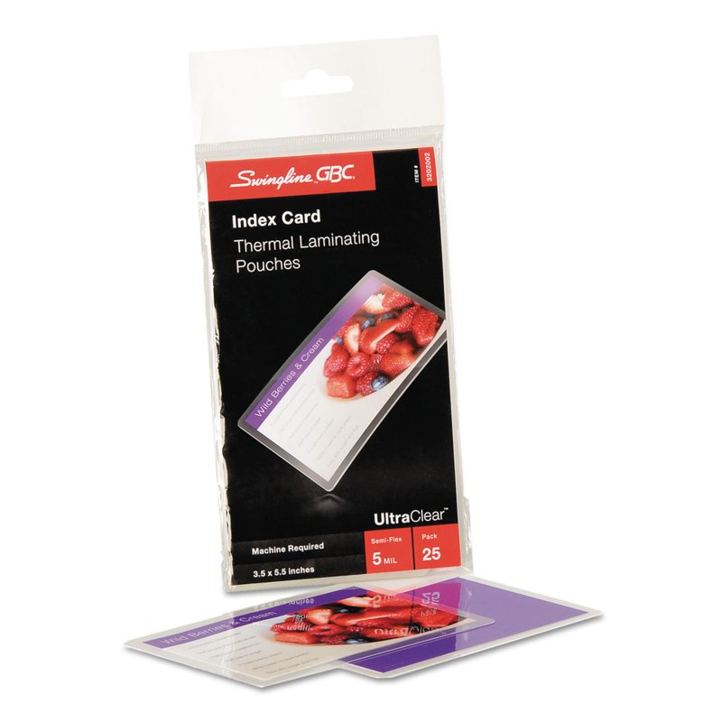 Thermal Laminating Pouches Large Index Card Size 5 Mil Clear Pack Options