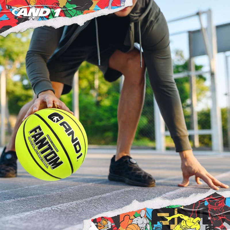 Regulation Size Rubber Basketball for Indoor & Outdoor Play - Deep Channel Grip