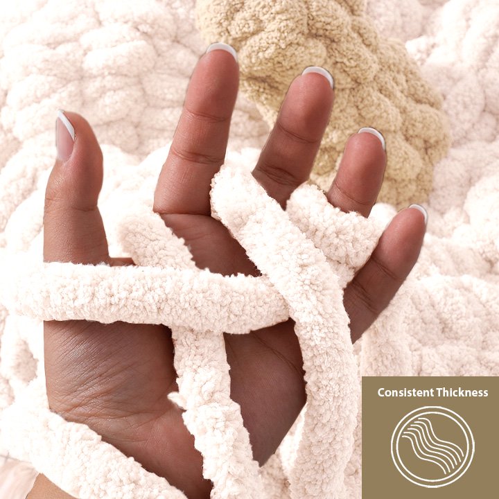 Chunky Chenille Yarn 8 Pack - Soft Thick Wool for Knitting & Crocheting